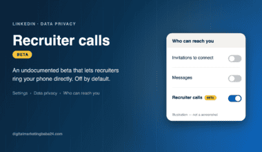 LinkedIn Recruiter calls BETA setting under Data privacy